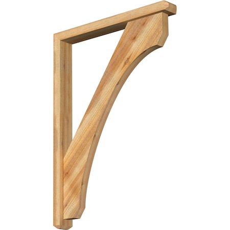 Ekena Millwork Legacy Craftsman Rough Sawn Bracket w/ Offset Brace, Western Red Cedar, 4"W x 32"D x 44"H BKT0402X32X44LEC04RWR